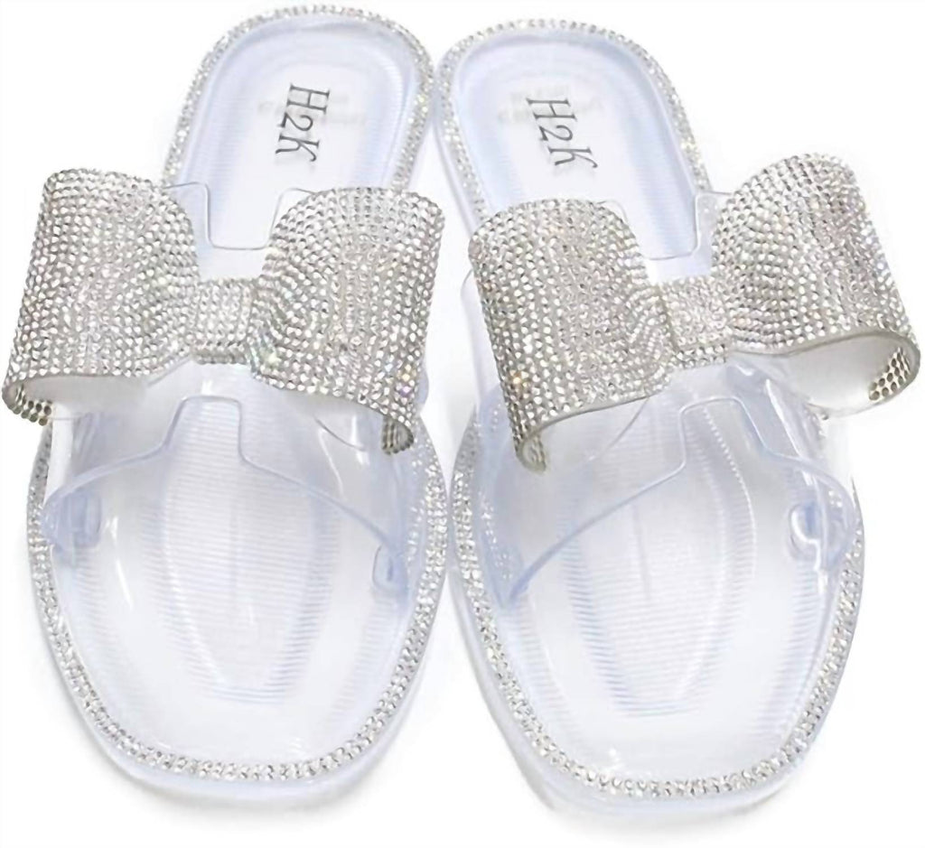 Women's Cutest Sandle Rhinestone Bow Slide