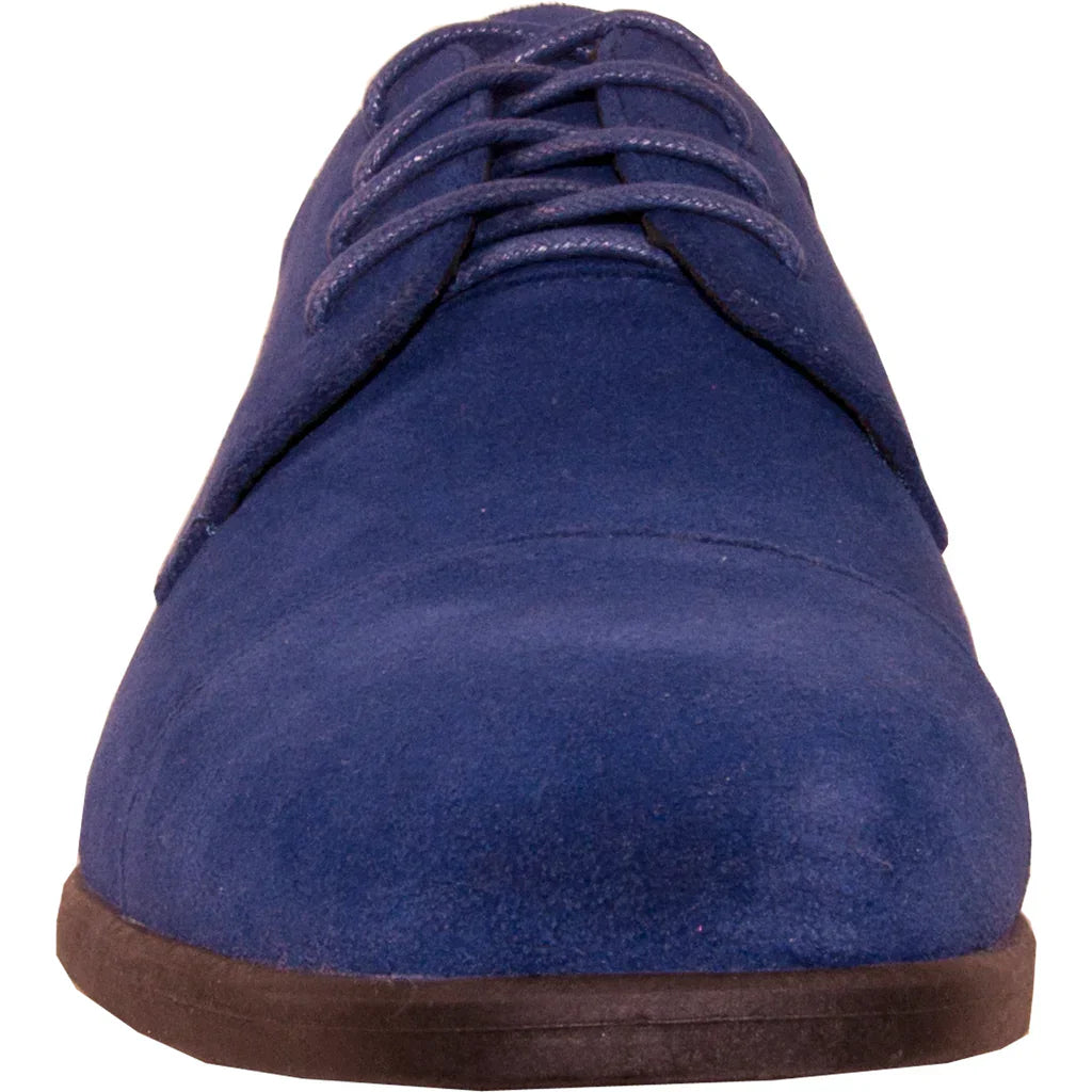 VANGELO Men Dress Shoe KING-4 Oxford Formal Tuxedo for Prom and Wedding Royal Blue