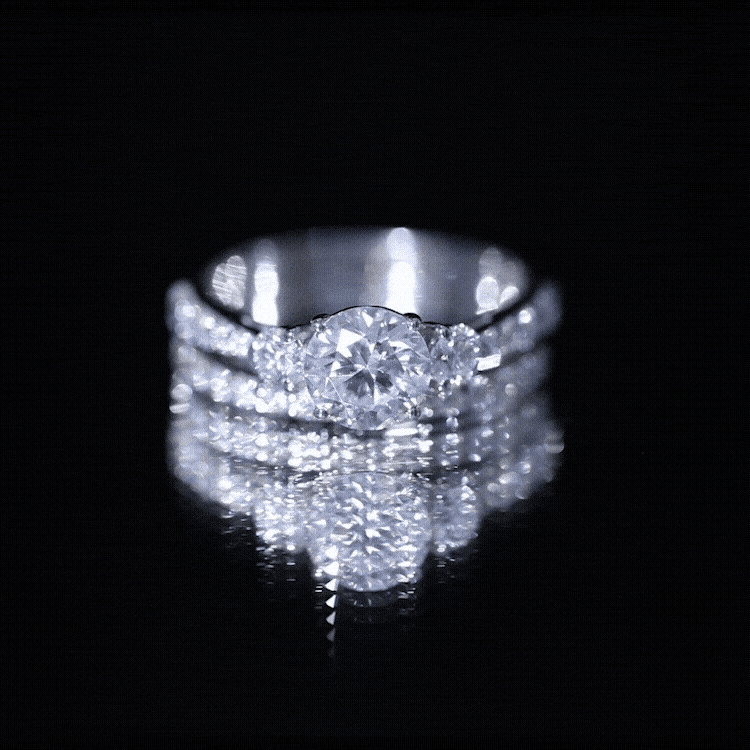 Certified 4.50 CT Round Moissanite Bridal Ring Set For Wedding