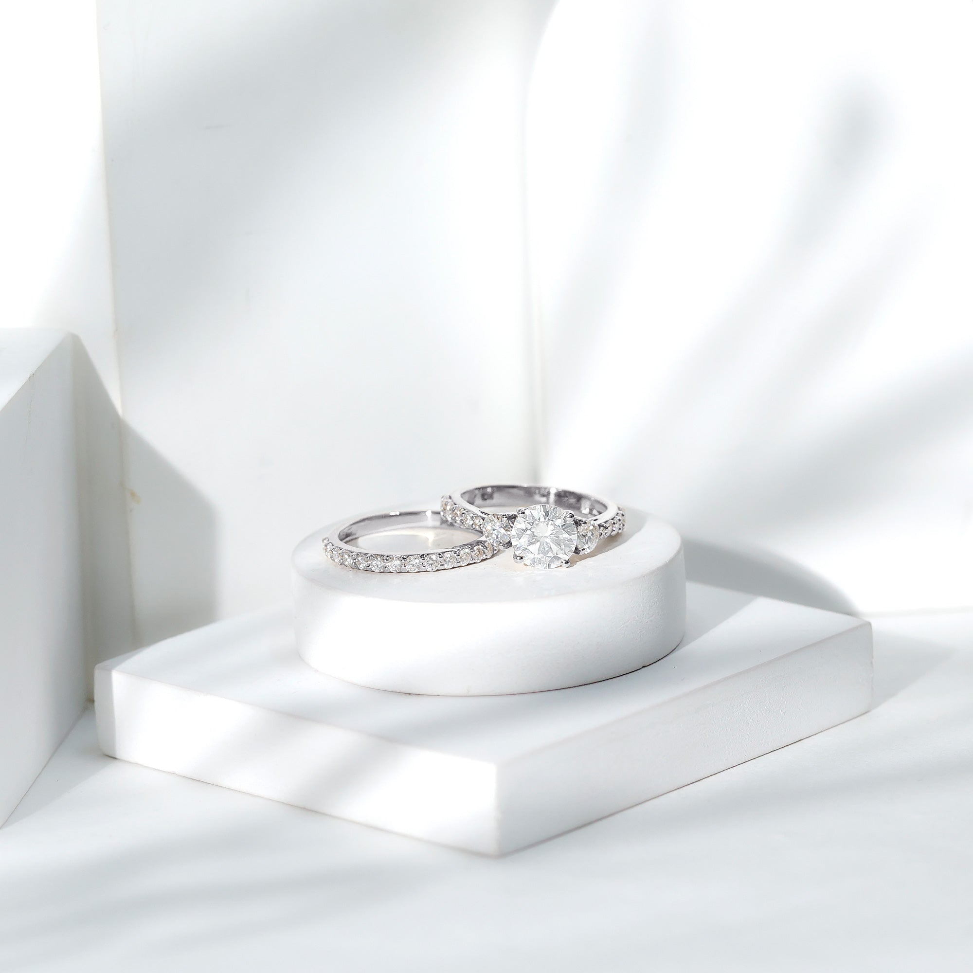 Certified 4.50 CT Round Moissanite Bridal Ring Set For Wedding