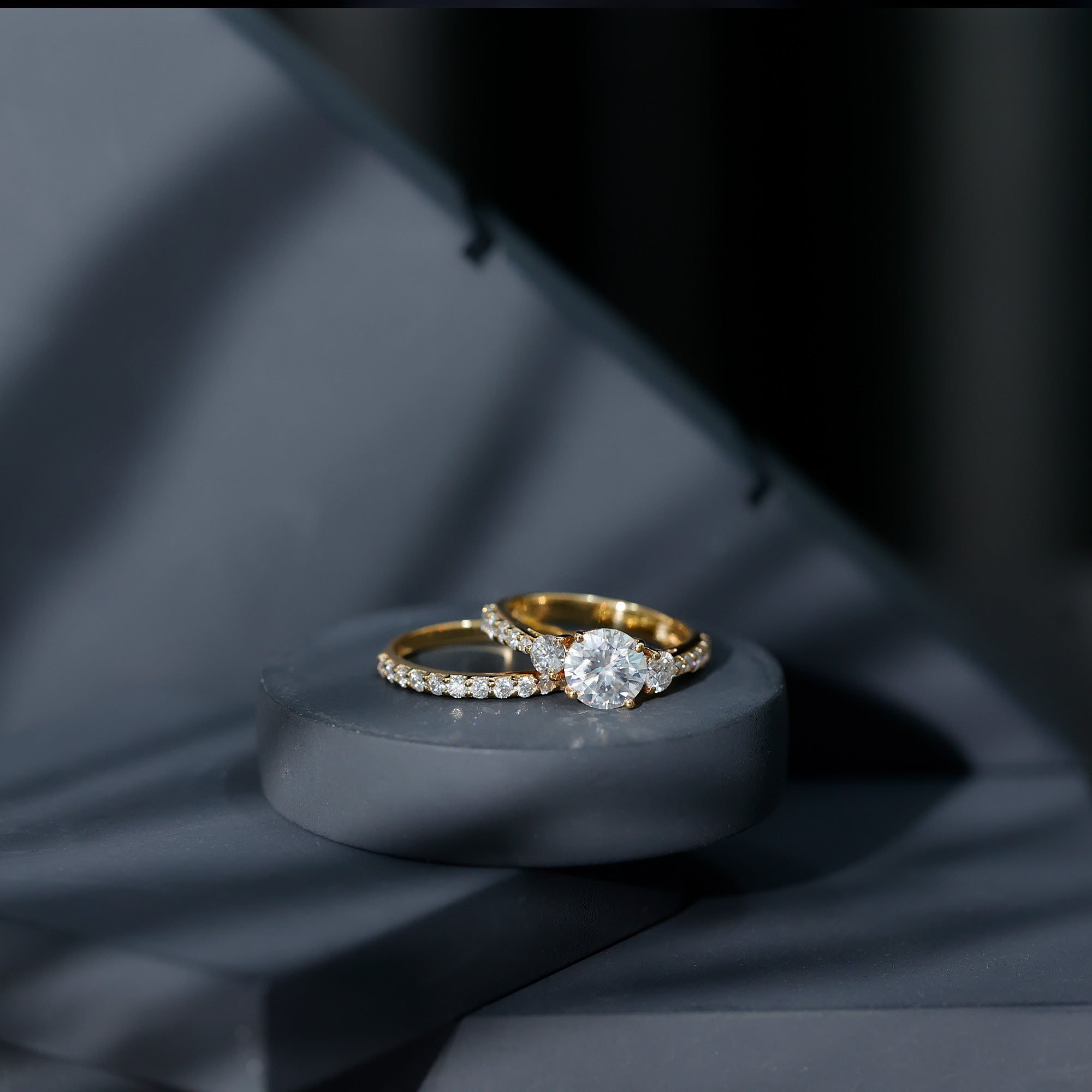Certified 4.50 CT Round Moissanite Bridal Ring Set For Wedding