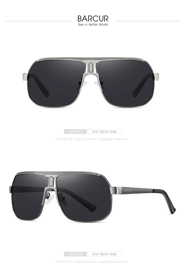 BARCUR Polarized Sports Sunglasses for Men Fashionable Fishing Driving Hiking and Outdoor Eyewear UV400 Protection Gradient Lenses