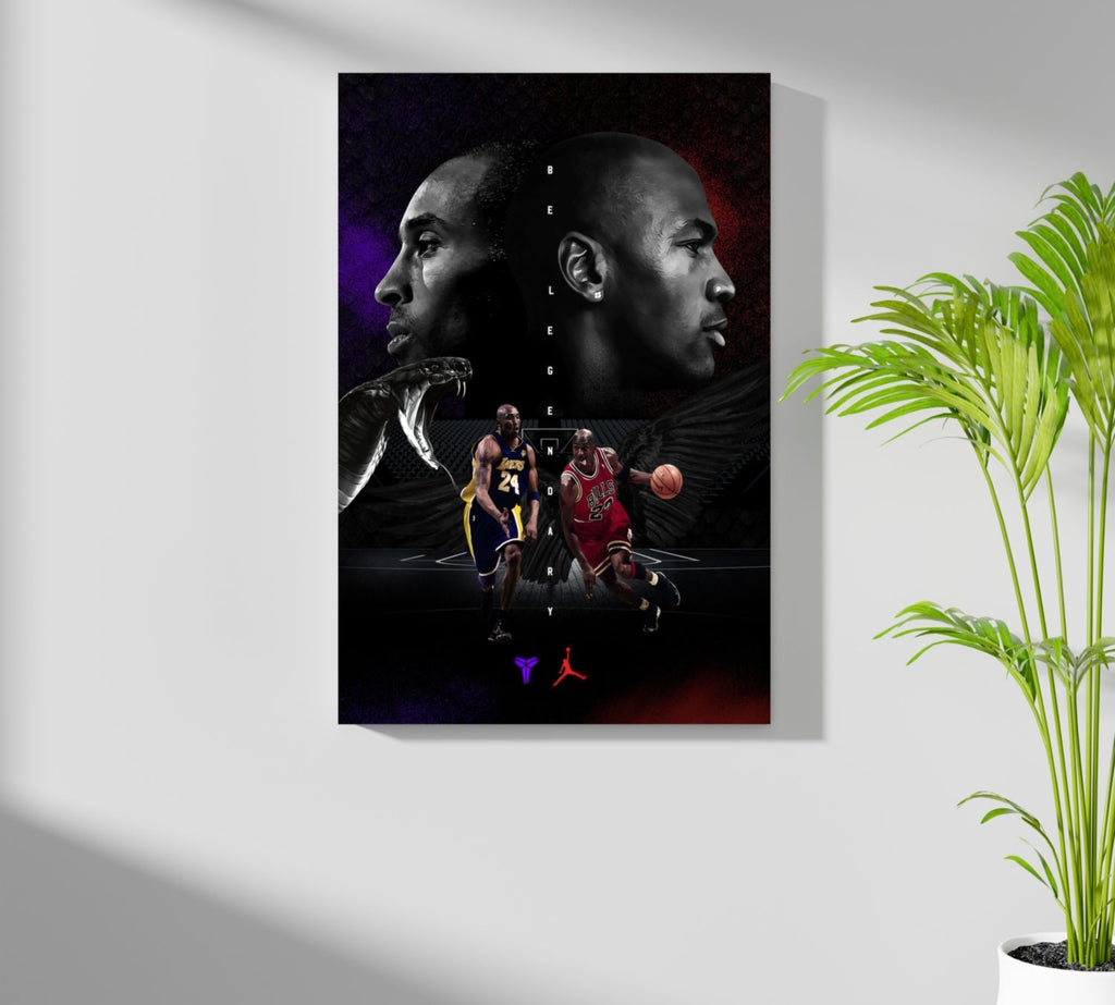Kobe Bryant-Michael Jordan Aluminum Print