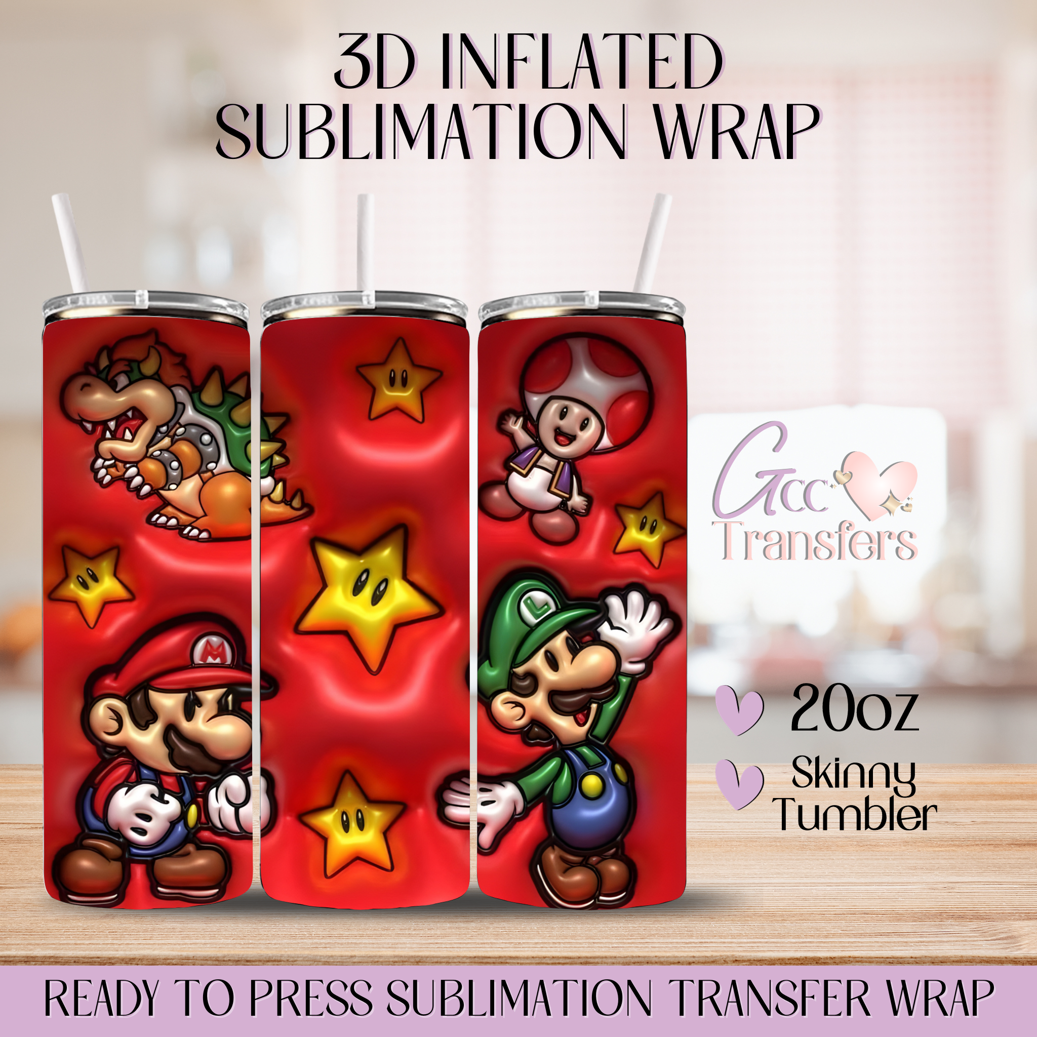 Coins Picker Charater - 20oz 3D Inflated Sublimation Wrap