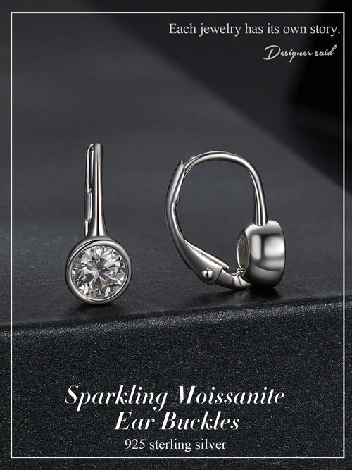 1CT Moissanite Drop Dangle Earrings 925 Sterling Silver Wedding Bridal Gift